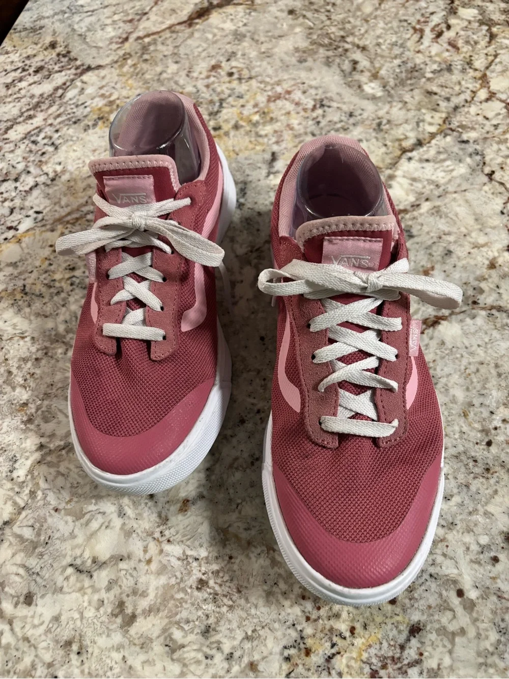 Vans Women’s Rose Pink Low-Top Sneakers with White Soles